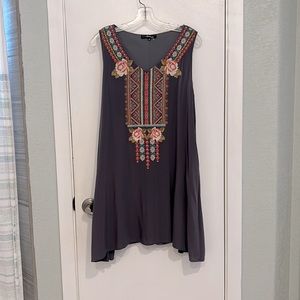 Beautifully embroidered sling dress with pockets. Size L. Brand: Andree by Unit